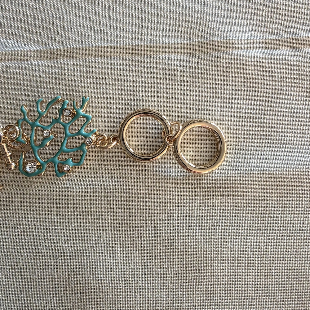 Gold and Blue Sea Life Charm Bracelet - Picture 5 of 5